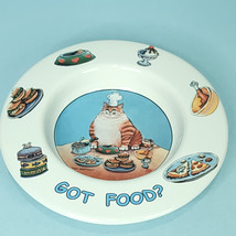 Fat Cat Food Bowl Clay Design Gary Patterson 7” Got Food Chef Hat Cat - £17.59 GBP