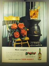 1950 Four Roses Whiskey Ad - Warm reception - £14.44 GBP
