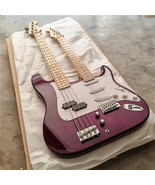Purple Double Necks Electric Guitar,4 Strings Bass&amp;6 Strings Tremolo Gui... - $329.00