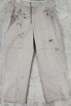 Dickies Pants Mens 34 x 32 Gray Distressed Grunge Classic Vintage Work Wear - £44.06 GBP