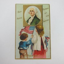 Postcard George Washington Hero Father of Country Patriotic Embossed Antique - £7.98 GBP