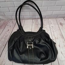 Rosetti Basic Black Handbag Purse With Silver Buckle Accent - $15.00