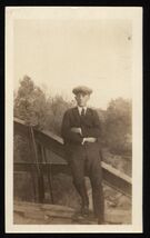 from ALBUM * SNAPSHOT Man Leaning on Bridge name Raymond Pearson West Le... - $8.95