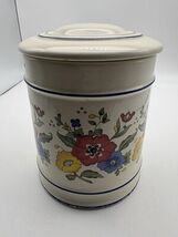 R. B. BERNARDA Jar Canister Ceramic Portugal  W/Lid Botanical Floral Flo... - $29.65
