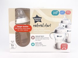 Tommee Tippee Closer To Nature 11oz Baby Bottles Thicker Feed 3 Pack 6m+ Handle - £21.89 GBP