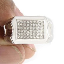 1/5Ct Round Moissanite 14K White Gold Plated Mens Engagement &amp; Wedding Ring - £205.28 GBP