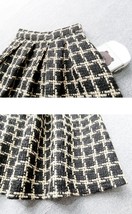 A-line Black Tweed Midi Skirt Outfit Women Custom Plus Size Woolen Party Skirt image 7