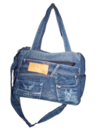 Royal Crown Castle 4492 Upcycled Denim Jean Bag Purse 12 x 11&quot; Blue - $40.73 CAD