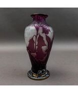 Burgun Schverer &amp; Co Verrerie D&#39;Art De Lorraine Floral Etched Cameo Glas... - $4,132.96 CAD