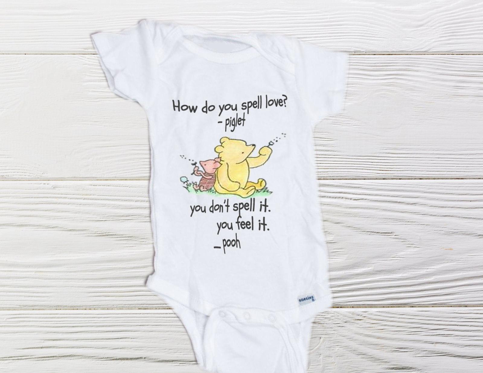 Pooh  Piglet Onesie Winnie the Pooh Bodysuit Baby Shower Gift  Baby Bodysuit - $12.95