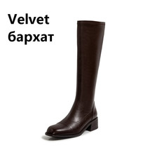 Pot Hot Sale High Quality Shoes Woman Heels Fall Genuine Leather Knee High Boots - £114.31 GBP