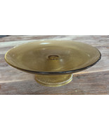 Vintage Amber Glass Pedestal Cake Stand MCM 10” FLAWLESS Absolutely Perfect - €17,79 EUR
