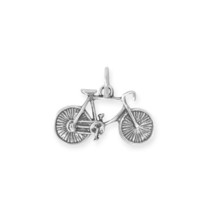 Vintage 3D Bicycle Bike Charm Oxidized 925 Sterling Silver For Bracelet Pendant. - £38.55 GBP