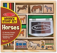 Melissa &amp; Doug Wooden Stamp Activity Set: Horse Stable - New - £7.68 GBP