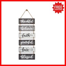 Inspirational Rustic Family Wall Art - Large 6-Panel Decor 38x12 Inches - $35.88