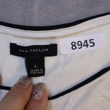 Ann Taylor Shirt Womens Large Ivory Casual Lightweight Sleeveless Long L... - £18.16 GBP