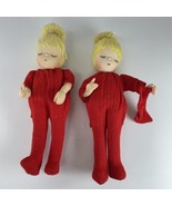 Shackman Christmas Drop Draw Pajama Sleeping Noel Baby w Stocking MCM VTG - £18.51 GBP