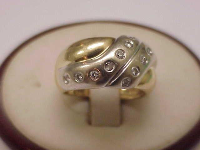 Estate Vintage 14K 2-Tone Gold .50ct Diamond Wedding Band,10.6gr,1930s - $1,800.00