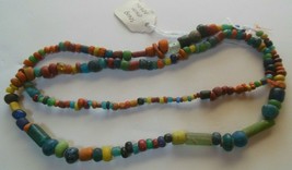 Long African TRADE WIND BEADS Multi-color 26&quot; - $128.70