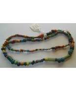 Long African TRADE WIND BEADS Multi-color 26&quot; - $178.55 CAD