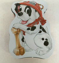  Vintage dog treat tin container with fire chief dalmation puppy on lid ... - £15.27 GBP