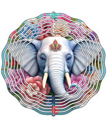 Elephant with Flowers Metal Wind Spinner - $47.70 CAD