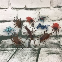 Creepy Bugs PVC Insects Lot Of 9 Figures Spiders Beetles Fly Gag Props S... - $9.89