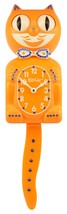 Festive Orange Kit-Cat Klock Dark Blue Swarovski Bow Crystals Jeweled Clock - $145.95