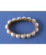 Jewelry-SKU#x163/1928 Stretch Bracelet Gold Tone/Simulated Pearls - €15,50 EUR
