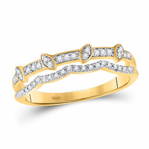 10kt Yellow Gold Womens Round Diamond Band Ring 1/5 Cttw - £220.58 GBP