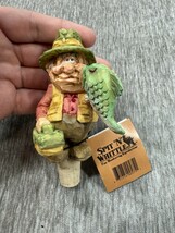 Vintage Spit N Whittle Bottle Stopper Fishtale Frank Cork Fishing Fisher... - $49.49