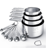 Stainless Steel Measuring Cups &amp; Spoons Set, Cups and Spoons,Kitchen Gad... - $23.04
