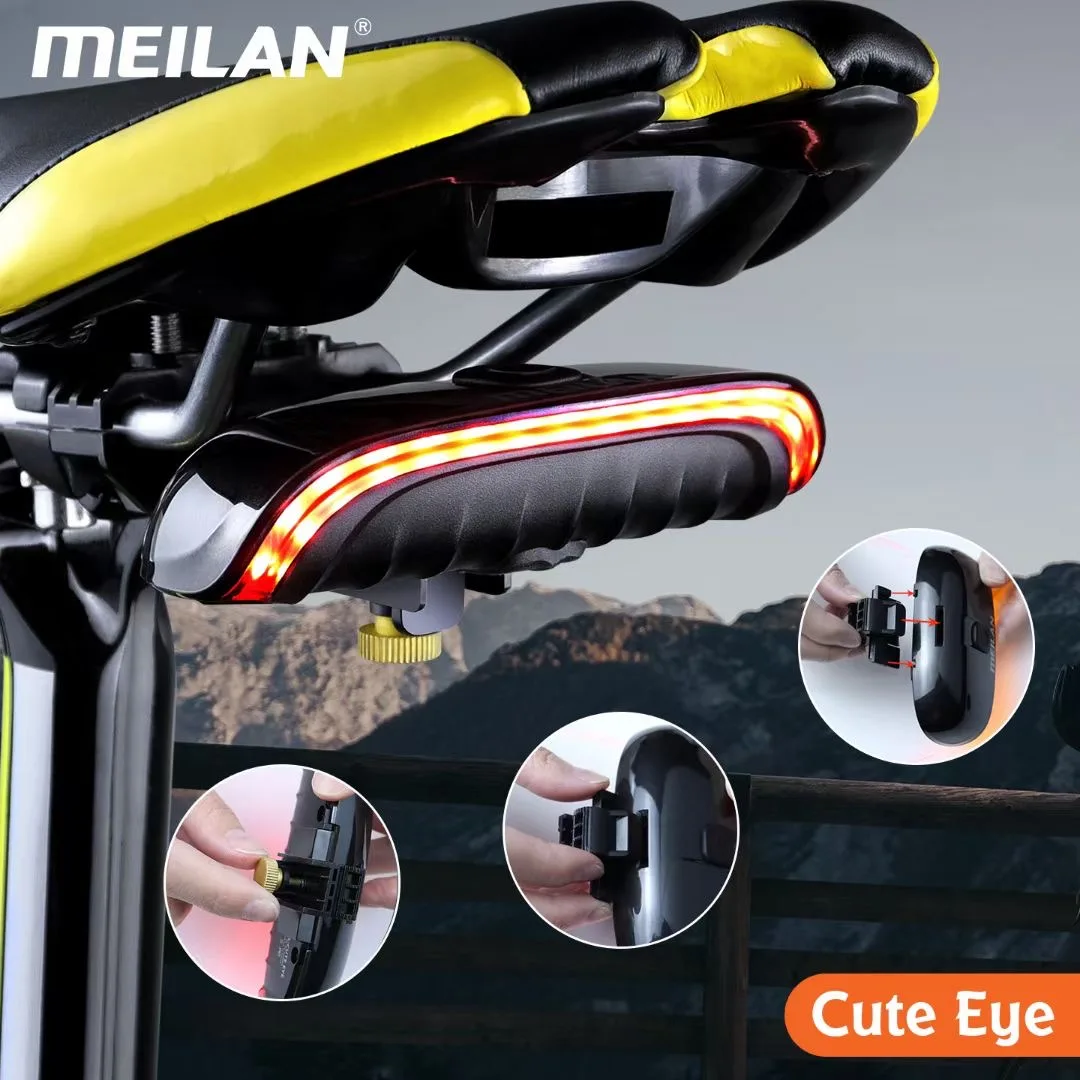 Meilan Automatic Bike Light With Laser Parallel Lines 2500mAh Brake Sensing - £64.22 GBP