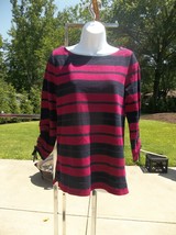 Nwt Talbots Navy&amp;Pink Striped Top Xs $69.50 - £19.61 GBP
