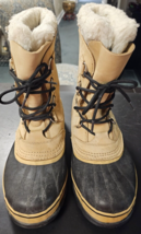 Sorel Caribou Wool Insulated Leather Waterproof Snow Boots US Size 9 - £59.35 GBP