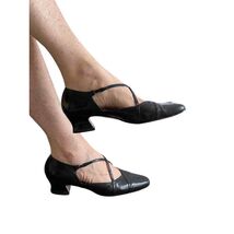 Attitudes VTG Kidskin Leather Pumps Black 8 1/2 M F40/298 20s look - $30.29