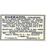 Vintage Pharmacy Label CHERACOL (UPJOHN) Fred Hoose Rexall Store Shingle... - €27,37 EUR