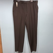 Haggar Smart Fiber Dress Pant Men&#39;s 38X32 Brown Classic Fit Permanent Crease NWT - £20.89 GBP
