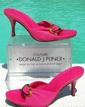 Donald Pliner Couture Mesh Elastic Leather Shoe New Tortoise Buckle Fuchsia $225 - £71.94 GBP