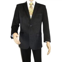 Men's Velvet Sports Coat Grammy Amy Award By BASSIRI , LEONARDI J1042 Black image 9