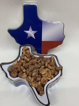 Cinnamon Roasted Cashews in a Texas Shaped Gift Tin - $30.00