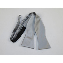 Men's Self Bow Tie By Hand J.Valintin Collection Solid Satin #92544 Silver image 2