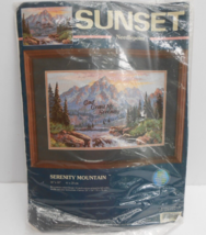 Sunset 1999 Needlepoint God Grant Me Serenity Mountain Prayer 12144 vintage - £38.82 GBP