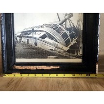 Antique Framed Steamboat Paul L Capsized 1910 Oshkosh Wisconsin Picture See Pic - £30.32 GBP