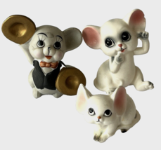 3 Vintage Mice Porcelain Mouse Family by Norcrest from Collection Made in Japan - £15.21 GBP