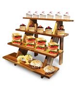 Cloud Maison Acacia Wood 4 Tier Display Stand Rustic Brown Versatile - €17,63 EUR