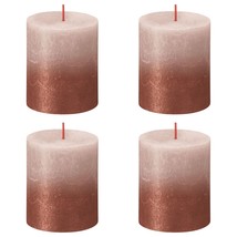 Bolsius Rustic Pillar Candles Sunset 4 pcs 80x68 mm Misty Pink and Amber - £13.73 GBP