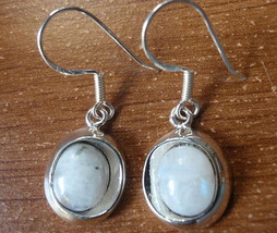 Moonstone Oval 925 Sterling Silver Dangle Earrings s106a - £7.13 GBP