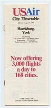 USAir City Timetable Harrisburg York Pennsylvania 1989 - $11.88