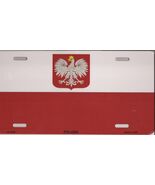 Made in The USA -Poland with Eagle Flag License Plate, World Country Fla... - $8.96